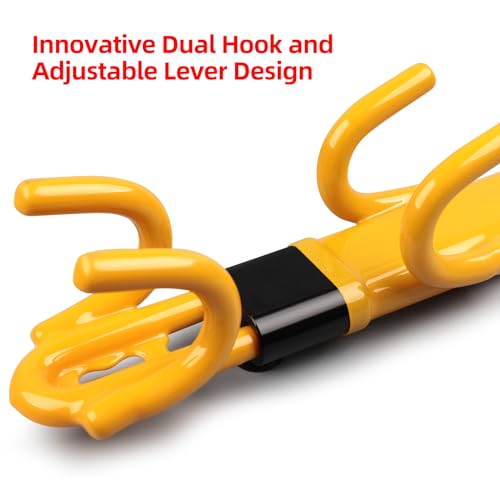 Noeaike Steering Wheel Lock,Heavy Duty Anti-Theft Car Device With Double Hooks Design For Enhanced Vehicle Protection,Adjustable Length Locking With 2 Keys Universal Fit thumb #5