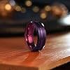 King Will 8mm Purple Groove Mens Tungsten Carbide Rings Groove Center Matte Brushed Surface Men Wedding Bands Beveled Edge 7 #2