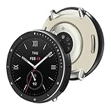 EasEasy 2 in 1 Compatible for Amazfit Active 2 Watch Case 44mm, Anti-Scratch & Shockproof Metal Bezel with Full Protection TPU Back Cover for Amazfit Active 2 Round Protective Case-Black