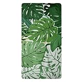 GAIIIIYOU Tropical Palm Leaves Bath Towels Green Botanical Shower Towel Jungle Leaf Pattern Towel for Bathroom Gym Spa
