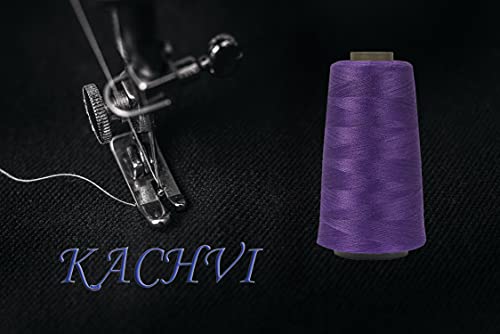 Image of Ace International Exports 3000M Overlock Polyester Sewing Thread Set Box Yarn Spools Cone (Purple) - Pack of 5