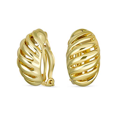 Boucles d'oreilles clip femmes non percées demi-créoles dôme