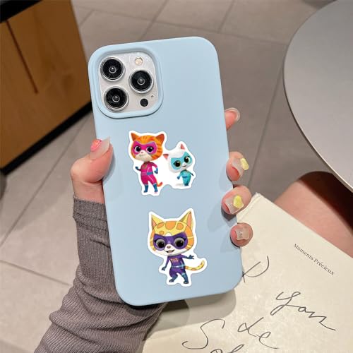 Image of 50pcs Cartoon Supper Kitties Stickers for Kids,Vinyl Waterproof Supper Kitties Decal for Water Bottle Laptop Toy Sticker for DIY Decorate Bumper Phone Hard Hat Kids Teens Gifts