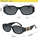 mosanana Trendy Sunglasses for Women Men Black Rectangle Vintage Retro Fashion Cool 90s Cute Rectangular Funky Stylish Chunky Baddie Tracer