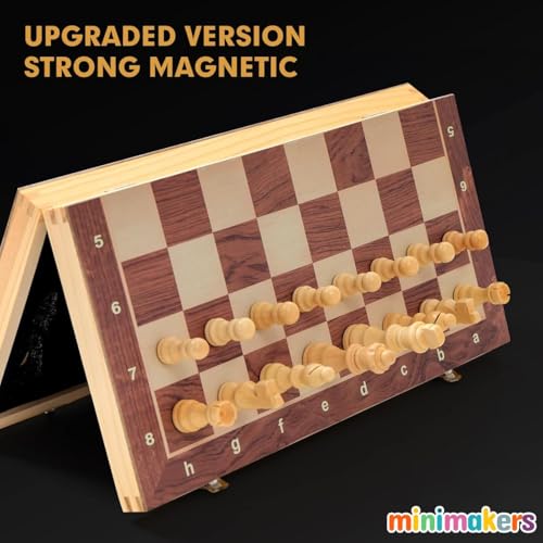Image of 2.2 Inch Wooden Magnetic Chess Pieces Set (32 Pieces) | Strong Magnetic Wooden Chessmen for Replacement Use | Chess Pieces Only, Chess Coins only, Ideal for Teens and Adults