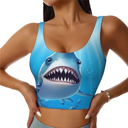 Smiling Shark Women's Sports Bra Sleeveless Workout Tank Tops Running