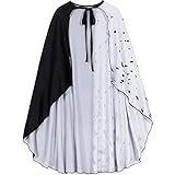 Este capa de Cruella Devil adopta el clásico diseño de manchas en blanco y negro, el corte de costuras en blanco y negro hace que este vestido sea más misterioso y encantador.
