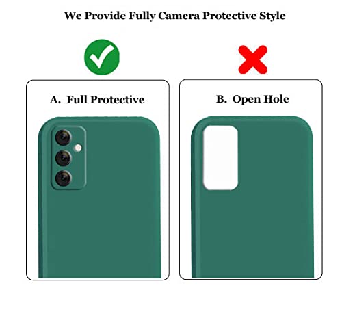 Image of A rtistque Liquid Silicone Matte Shockproof Flexible with Camera Protection Soft Back Cover Case for Samsung Galaxy F23 5G - Green