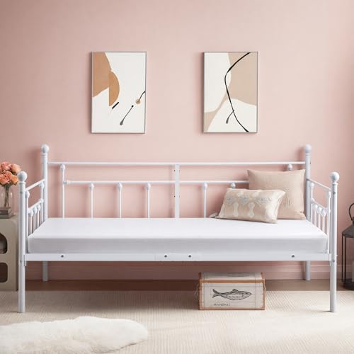VECELO Twin Size Daybed Frame Metal Steel Slat Support with