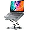 LORYERGO verstelbare laptopstandaard voor 10 “-17” laptop stijgsysteem met ergonomische verstelbare multi-hoogte warmte-ventilatie gewicht max 8kg Laptop Stands Desk voor kantoor aan huis (Grijs)