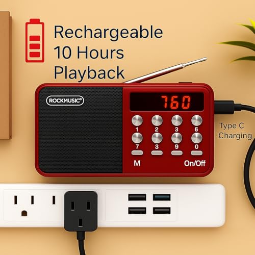 Image of Fire Turtle (Tye C) Pocket Blast FM Radio with Bluetooth Speaker with Powerful Sound,FM Recording, Antenna, 6w-12 Hours (USB Charging) and Number Pad (AUX, SD Card, USB Input) (FM Radio Speaker)