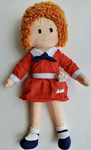 Little Orphan Annie Doll 16" Tall & Sandy from The Hit Musical Annie & Her Dog Sandy (1977 Knickerbocker)