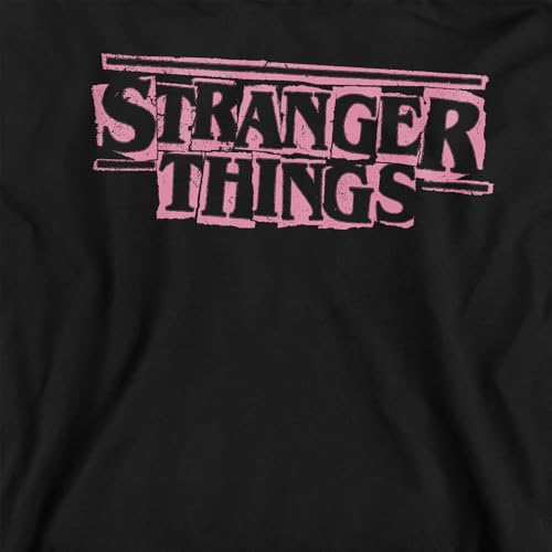 Sweat Stranger Things enfant noir de 7 à 8 ans imprimé punk rose