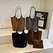 Suede Slouchy Shoulder Bag Vintage Large Suede Hobo Bags for Women Elegant Soft Suede Leather Hobo Tote Purse Casual Everyday Handbag 2025 for Daily Work College Travel (Grey)