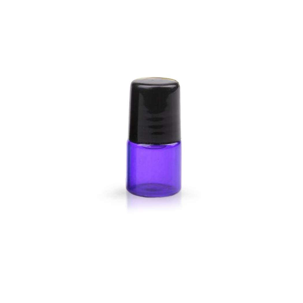 Ätherisches Öl Roller Flaschen 1 ml 1/4 Dram 2 ml 5/8 Dram (kobaltblau, braun, lila, 24 Stück) - Edelstahl-Roller, Öffner Pipette enthalten - Glas-Roller Flaschen für ätherische Öle