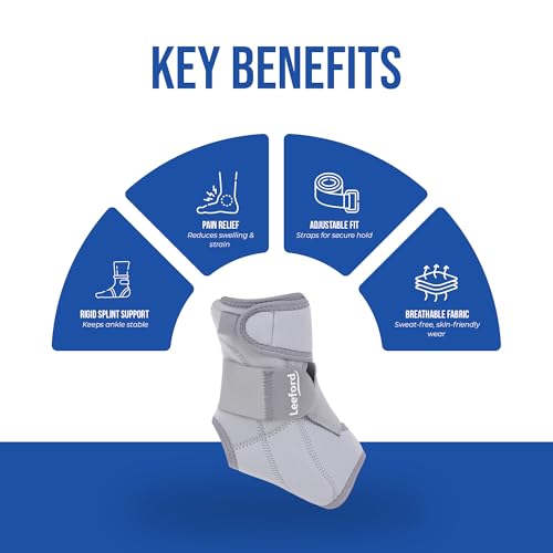 Image of Leeford Ortho Ankle Support for Pain Relief | Ankle Binder with Splint Support for Men and Women | Ankle Band, Brace for Compression
