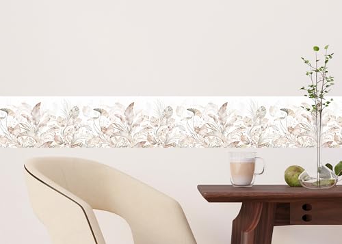 AG Design Selbstklebende Bordüre Blumen, AWB 8294 | Wasserfest Dekoration für Wände, Möbel, Tapeten, Wandverkleidungen und Türen, Folie, Mehrfarbig | Breite 500 cm x Höhe 13.8 cm