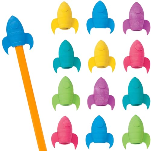 Gomas de borrar en forma de cohete x12 miniatura 1