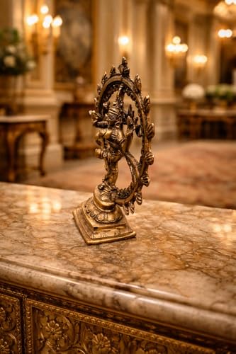 Estatua de Shiva Nataraja de latón 6.5 pulg miniatura 5