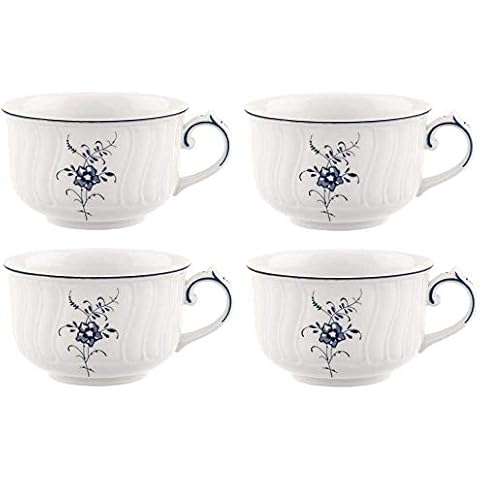 Villeroy & Boch VIEUX LUXEMBOURG Teetasse 200ml 4er Set weiß blau Porzellan Cover