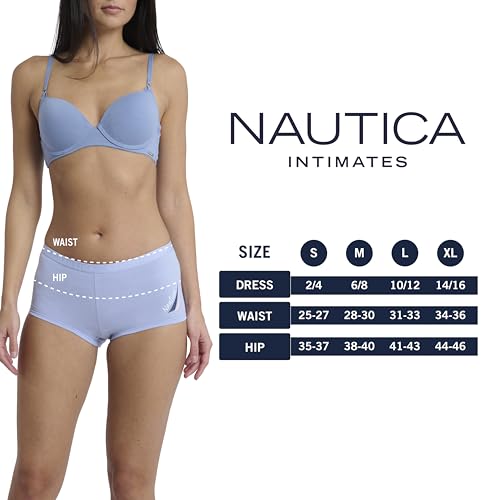 Image of Nautica Women's Cotton Boyshort Underwear Set, 5-Pack
