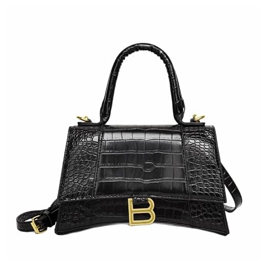 Hourglass Bag Women's Bag Casual Cool Shoulder Messenger Bag Small Square Bag (Black-l)