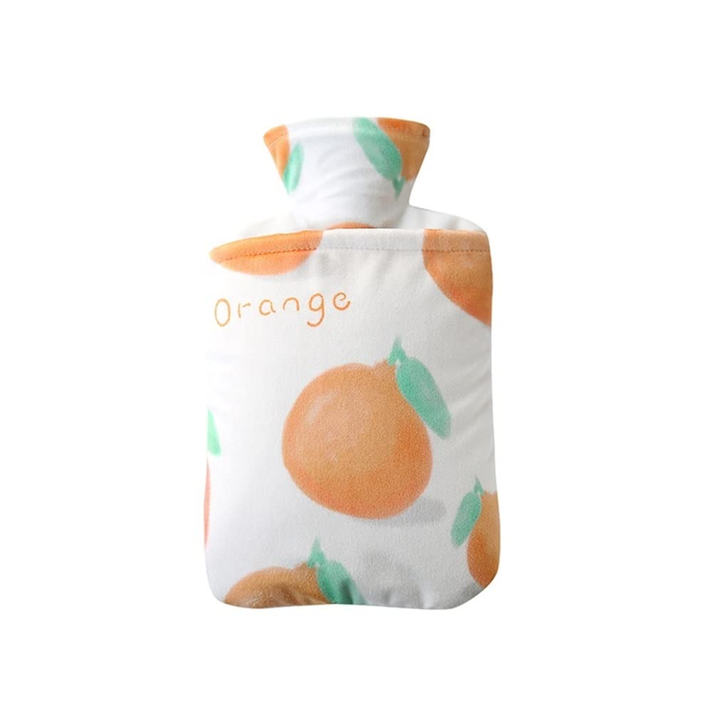 Wärmflasche Hot Warmwasserflasche Gummi Nette Warmwasserbeutel mit Samtabdeckung for Reliefschmerz Nacken und Schultern Fußkälte und Wärmeherapie (Color : B, Größe : 9.6x5.7 inches)