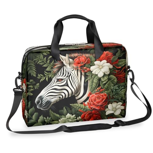 Maletín para laptop 15.6-16 pulgadas diseño Zebra Flores miniatura 1