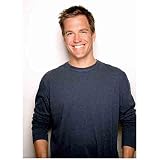 Michael Weatherly 8x10 Photo Weatherly Big Smile Blue Shirt jaa