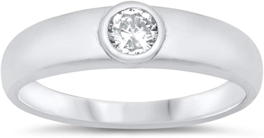 CHOOSE YOUR COLOR Sterling Silver Round Ring