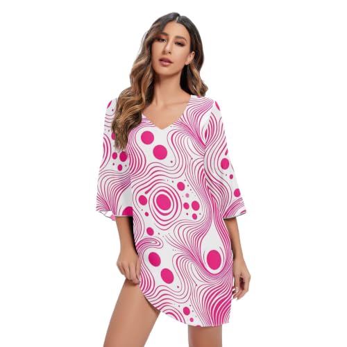Robe trapèze en mousseline haut de gamme magenta au tombé sculptural