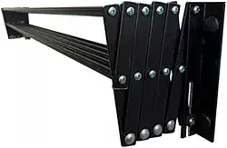 Varal de Parede Sanfonado 100 cm 10 varetas Preto Suporta Roupas de Cama (PRETO)