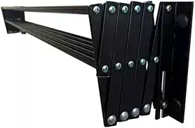 Varal de Parede Sanfonado 100 cm 10 varetas Preto Suporta Roupas de Cama (PRETO)