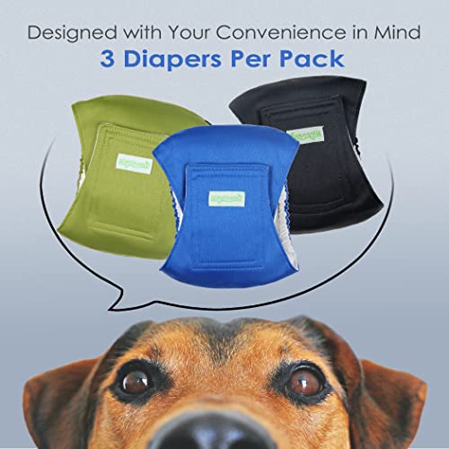 Image of Wegreeco Washable Male Dog Belly Wrap - Pack of 3 - (Black,Blue,Olive,X-Large)