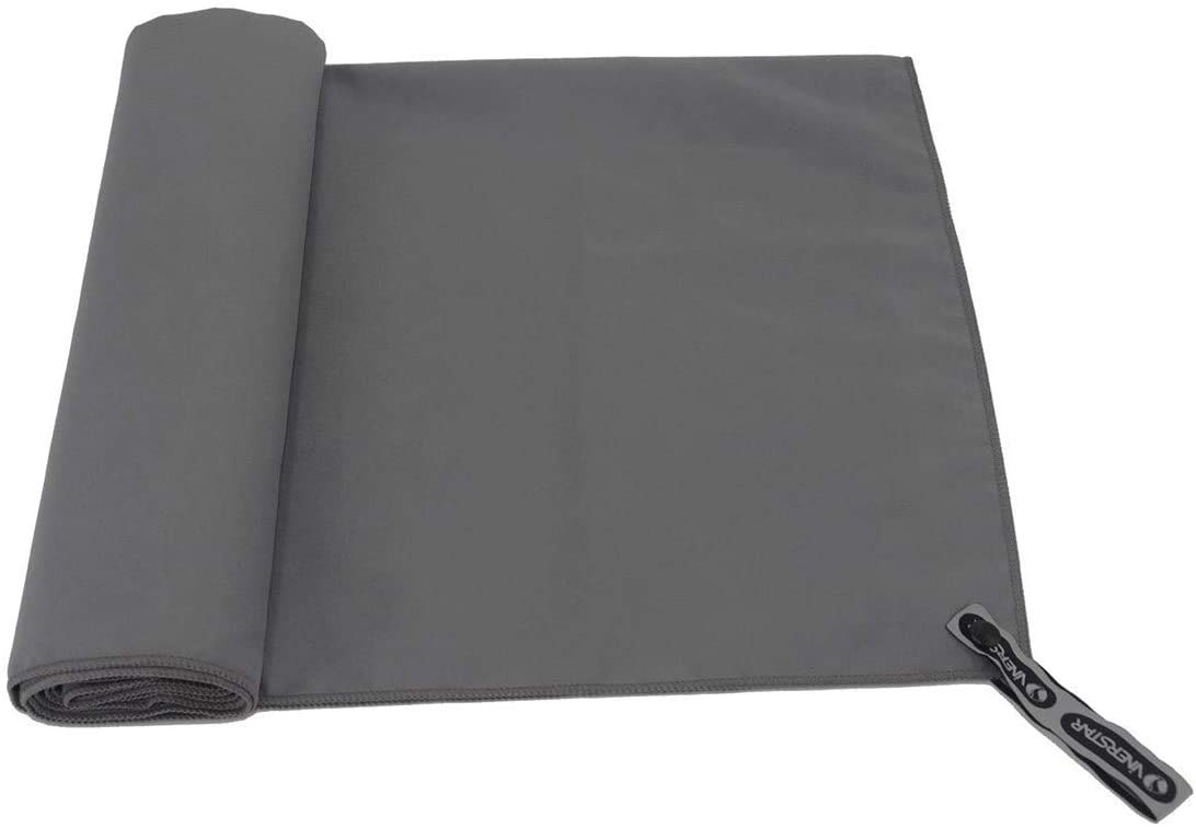 Drohneks Non-Slip Microfiber Yoga Mat, Sports Towel Sets Microfiber Outdoor Running Mountaineering Gym Sweat-absorbent Beach Cold Towel Quick-drying (Color : Gary)