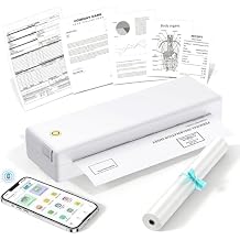 eSynic 203DPI Portable Thermal Printer for Students & Office-Wireless Bluetooth Travel Printer-Easy to Set Up- Inkless-Supports Letter/A4 Multi-Size Thermal Papers-App Use Required for iPhone & Laptop