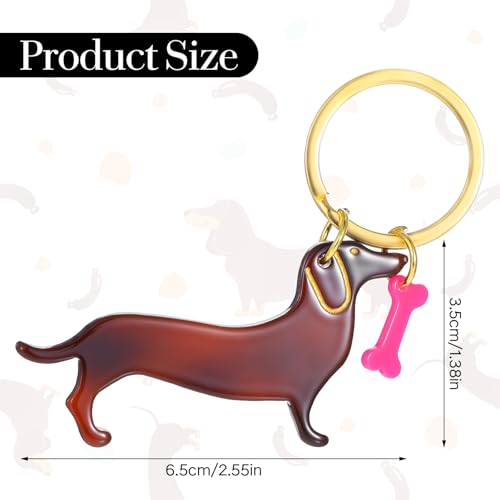 Giantree Dackel Schlüsselanhänger, Stilvolle Dackel Geschenke für Damen Glücksbringer Hunde Keychain Tasche Anhänger Geschenke für Lieblingsmensch Frauen Männer Kinder
