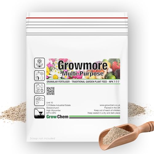Grow Chem Growmore Fertiliser (1.9KG Bag) Multi-Purpose Plant Food Granules - NPK 7-7-7 Nourishes Plants with Essential Nutrients – Suitable for All Plant Types - Garden