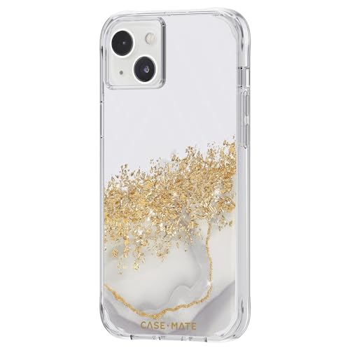 Image of Case-Mate Impact Polymer Iphone 14 Plus Case|Karat Marble Mag-Safe Compatible|Semi-Opaque Marble Design With Gold Karat Accents Protective Case /Cover(6.7-Inch) 2022-Marble