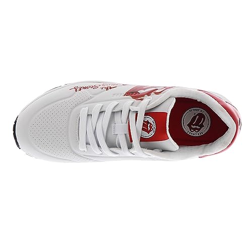 Skechers Women's UNO-Rolling Stones Single Sneaker, White/Red, 7.52