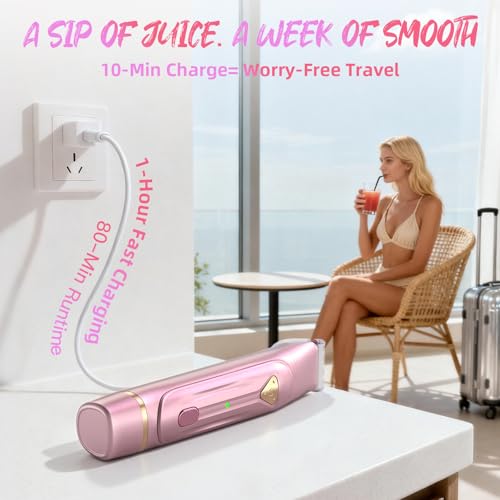 Bikini Trimmer for Women, 2 in 1 Electric Shaver for Women Private Area, IPX6 Waterproof Womens Shaver for Pubic Hair, Face, Legs, Underarms, USB-C Rechargeable (Pink) — view 6