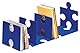 HAN CD-Ständer & Buchstütze Puzzle, standfester kombinierbarer Stehsammler in modernem Puzzle-Look, für CDs, Bücher & DVDs, 9212-14, blau