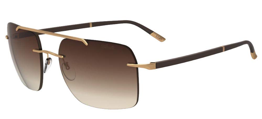 Silhouette SUN C-2 8708 Rose Gold Brown Shaded 59 17 0 unisex Sunglasses