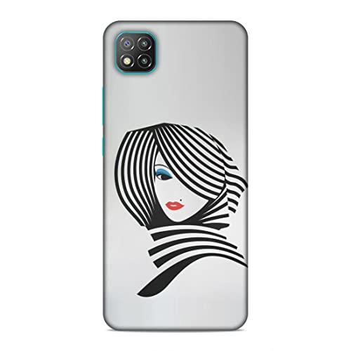 Image of Printed Mobile Back Hard Case Cover for Xiaomi Poco C3 | Girl, Cute Girl, Eye Lashes, Scarf, Lipstick-2197