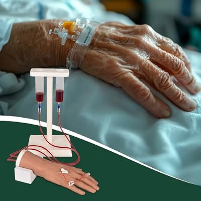 Ultrassist Geriatric IV Training Hand Kit for Vein Insertion Exercises, Elderly Hand IV Practice Kit for Nursing Students and Other Medical Professionals; IV Practice Hand with Latex-Free Veins