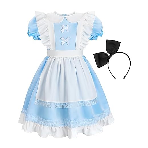 ReliBeauty Disfraz Maravillas Niña Princesa Vestido Esponjoso de Encaje Carnaval, Ropa Diaria, Delantal y Diadema,100