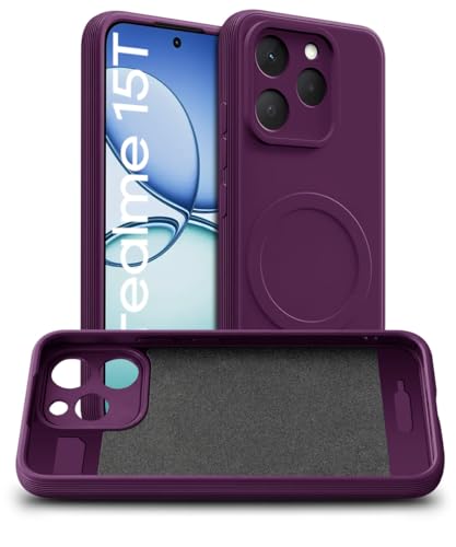 Image of WOW IMAGINE Back Case Cover for Realme 15T 5G | Realme Narzo 90 5G | Soft Matte Silicone Case| Slim Fit & Shockproof | Camera Protection Bumper Cover (Purple)