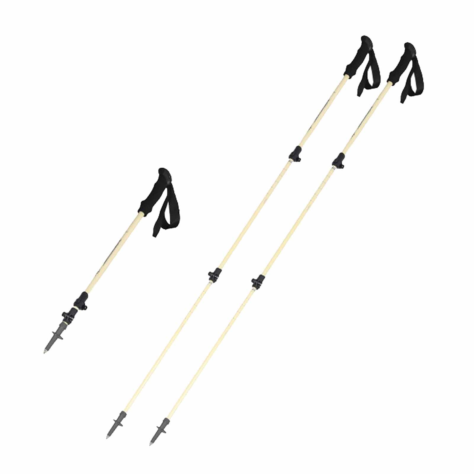 Bastones de Senderismo Ultraligeros de Fibra de Carbono, Bastones Senderismo, Bastón Trekking Aluminio Plegable y Extensible, Bastones Trekking Ajustables para Senderismo(Size:2PC,Color:Off-white)
