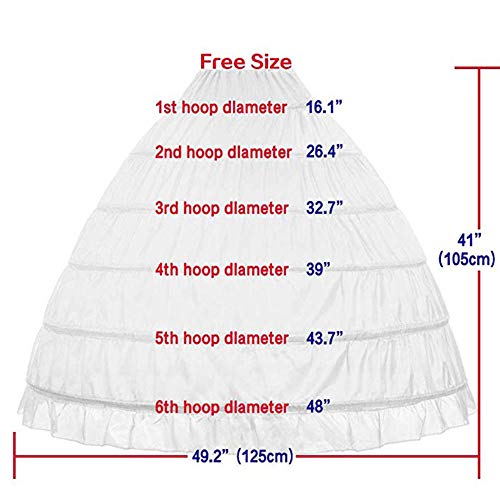 Full A-line 6 Hoop Floor-length Bridal Dress Gown Slip Petticoat2