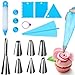 Weysoo 16 Stücke Spritztüllen Set, Edelstahl Spritztüllen, Wiederverwendbar Spritzbeutel, Kuchen Schaber, Zierstift, Backen Zubehör für Cupcakes, Desserts, Kuchen, Keksen-Dekoration, Eclairs